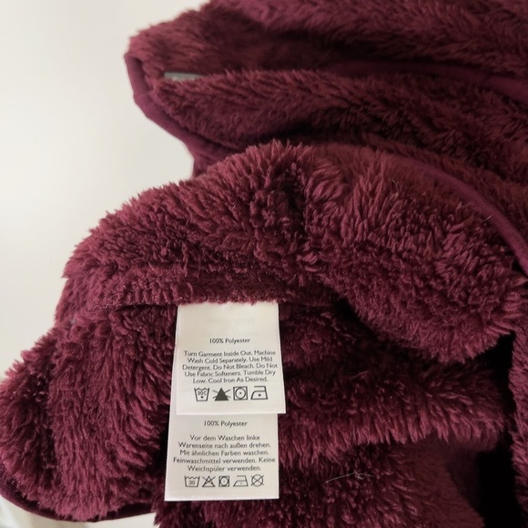 EDDIE BAUER | SNAP MOCK BURGUNDY FLEECE PLUSH PULLOVER - Picture 9 of 12